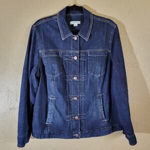 Coldwater Creek Denim Jean Jacket Women's 18 Button Front